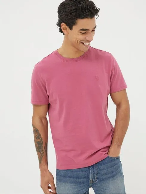 Men Fatface TShirts Lulworth Pink Crew TShirt