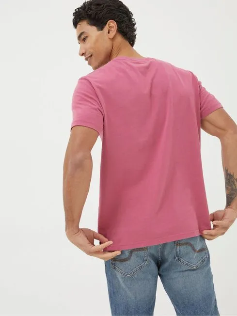 Men Fatface TShirts Lulworth Pink Crew TShirt