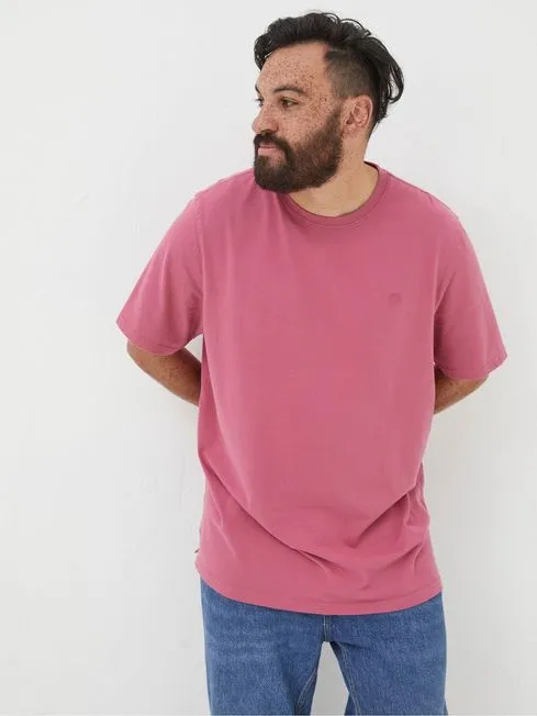 Men Fatface TShirts Lulworth Pink Crew TShirt