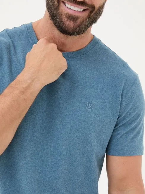 Men Fatface TShirts Lulworth Teal Blue 100 Cotton Organic Crew TShirt
