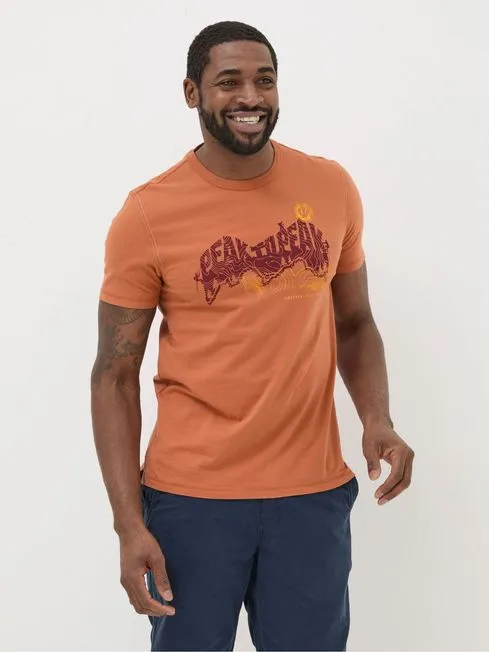Men Fatface TShirts Orange Peak To Peak TShirt