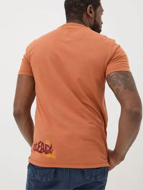 Men Fatface TShirts Orange Peak To Peak TShirt