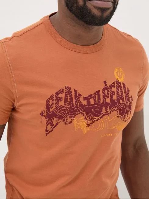 Men Fatface TShirts Orange Peak To Peak TShirt