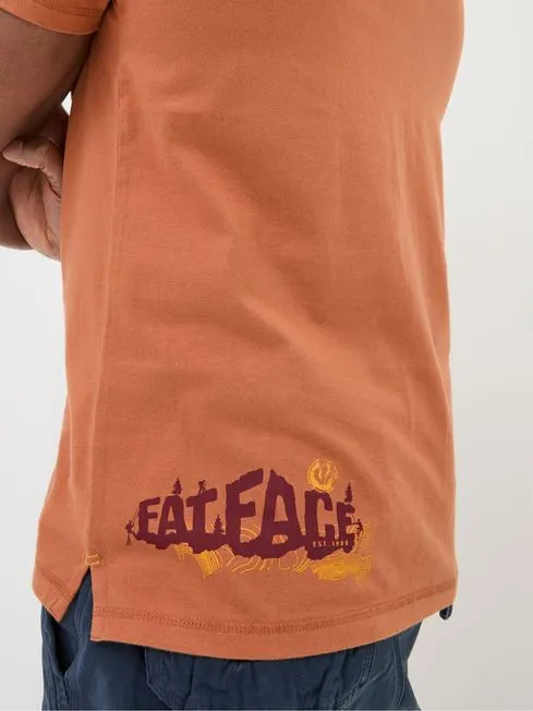 Men Fatface TShirts Orange Peak To Peak TShirt