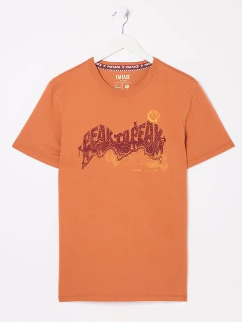 Men Fatface TShirts Orange Peak To Peak TShirt