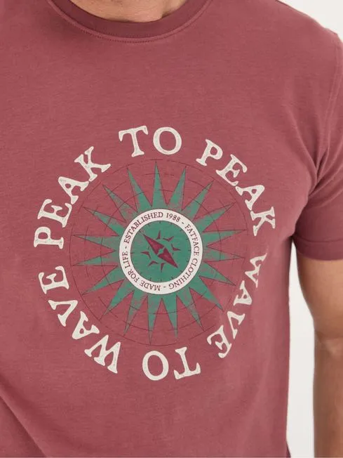 Men Fatface TShirts Pink Peak To Peak TShirt