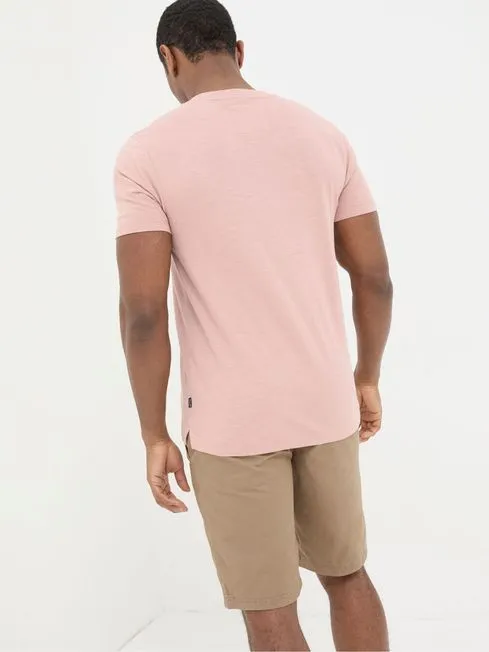Men Fatface TShirts Pink Woodside Slub Henley TShirt Men Fatface TShirts Pink Woodside Slub Henley TShirt