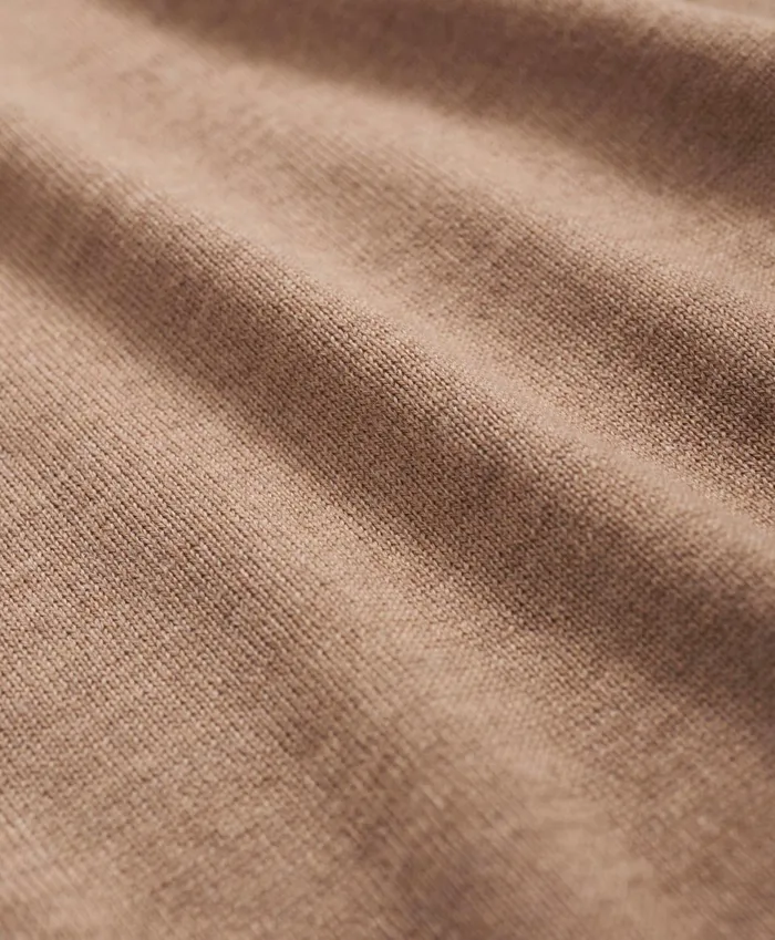 Men Fine Merino Wool HalfZip Sweater Camel Brooks Brothers Sweaters