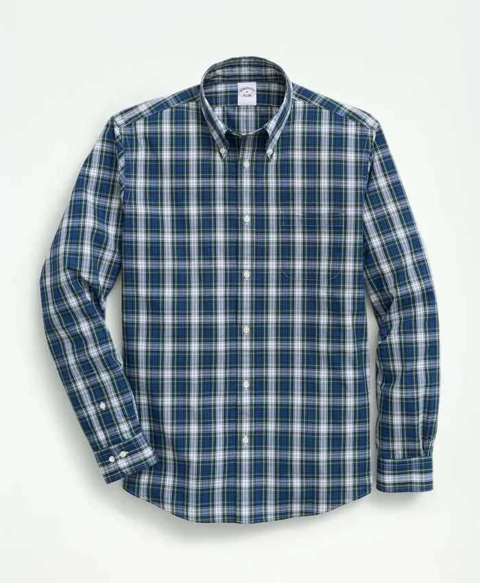 Men Friday Shirt Poplin Tartan Whitemulti Brooks Brothers Sport Shirts