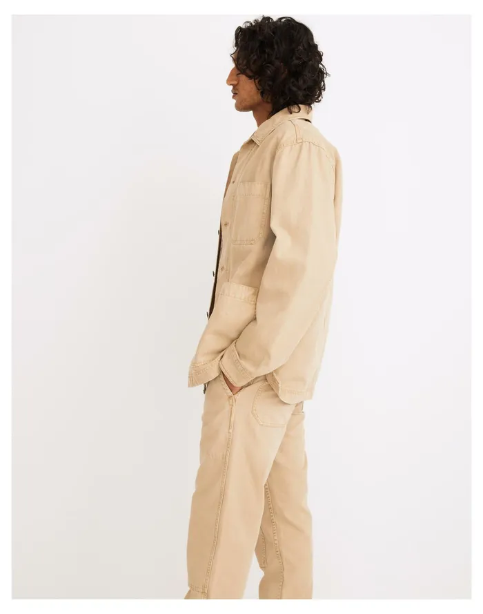 Men Garment Dyed Lightweight Canvas Chore Jacket Drill Khaki Madewell Jackets Men Garment Dyed Lightweight Canvas Chore Jacket Drill Khaki Madewell Jackets