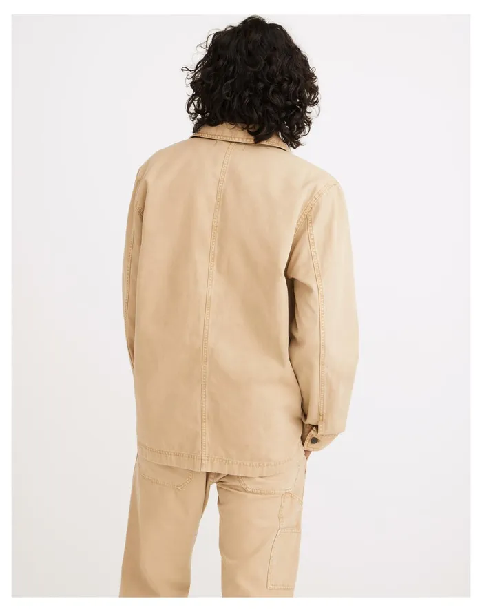 Men Garment Dyed Lightweight Canvas Chore Jacket Drill Khaki Madewell Jackets Men Garment Dyed Lightweight Canvas Chore Jacket Drill Khaki Madewell Jackets