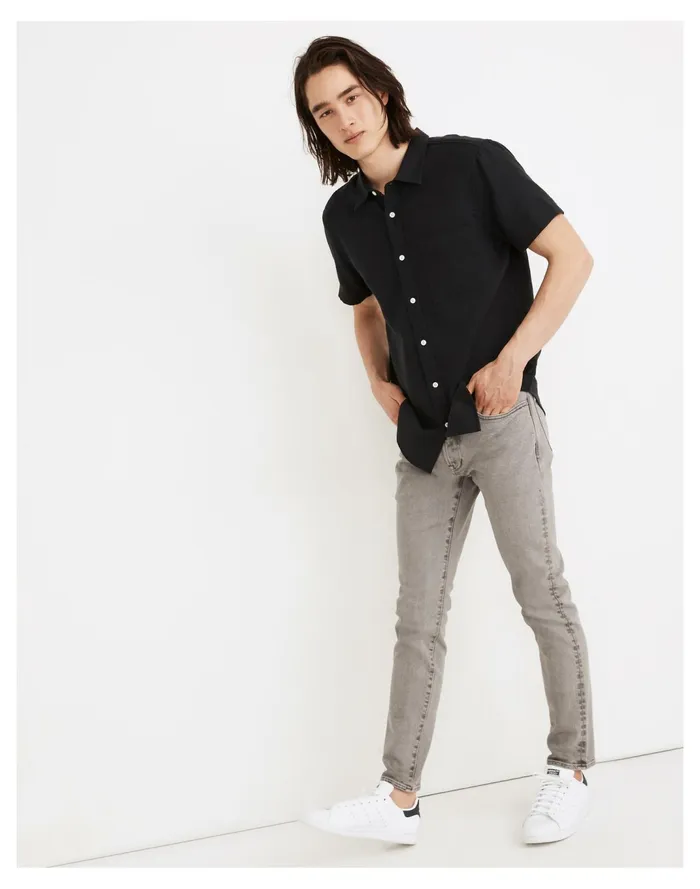 Men Garment Dyed Skinny Jeans Coastal Gravel Madewell Jeans