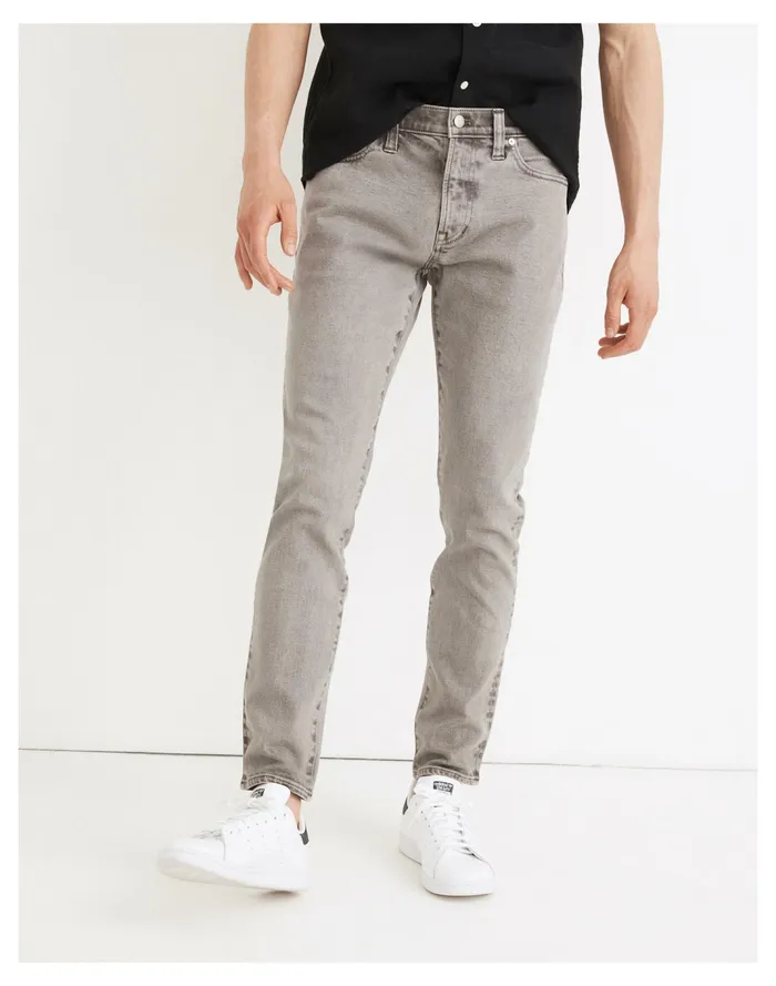 Men Garment Dyed Skinny Jeans Coastal Gravel Madewell Jeans Men Garment Dyed Skinny Jeans Coastal Gravel Madewell Jeans