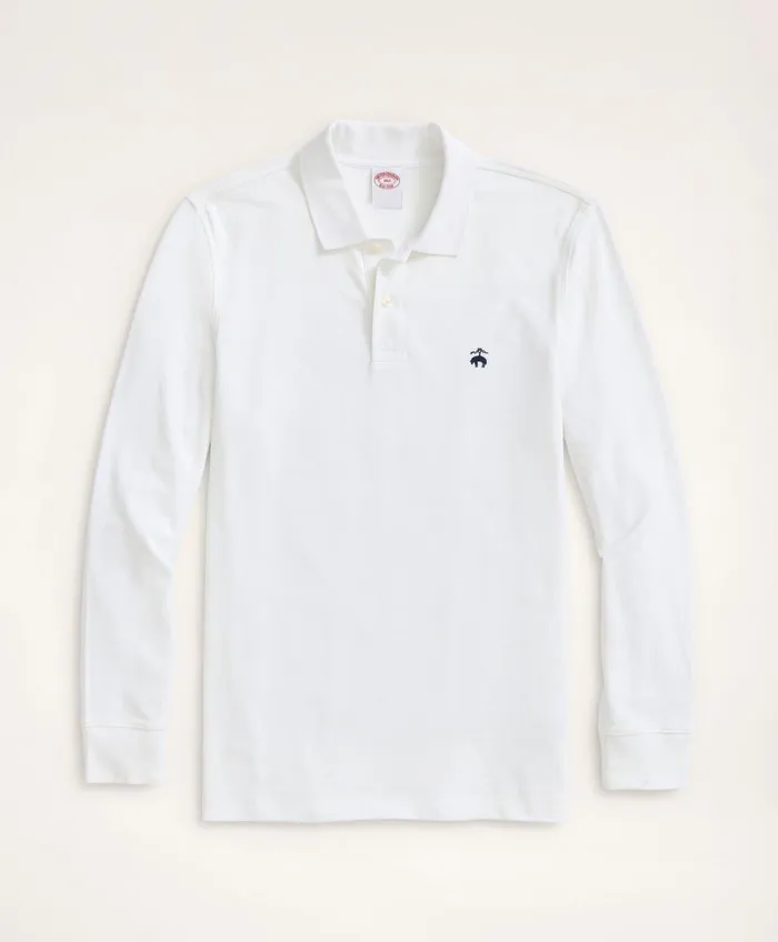 Men Golden Fleece Big and Tall Stretch Supima LongSleeve Polo Shirt White Brooks Brothers Polo and Rugby Shirts Men Golden Fleece Big and Tall Stretch Supima LongSleeve Polo Shirt White Brooks Brothers Polo and Rugby Shirts