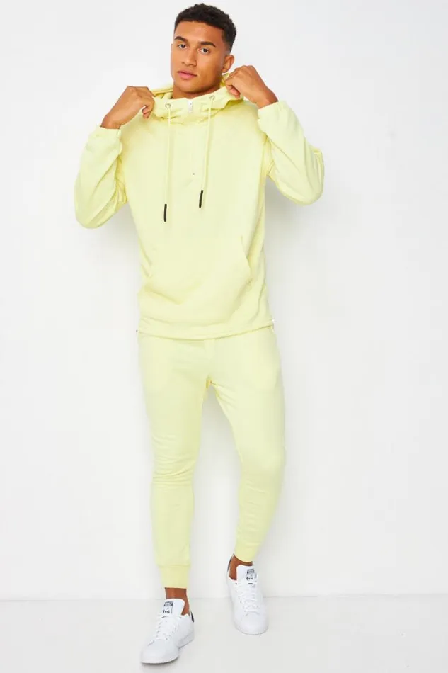 Men HalfZip Hoodie In Yellow Yellow Brentiny Paris Sweatshirts and Pullovers
