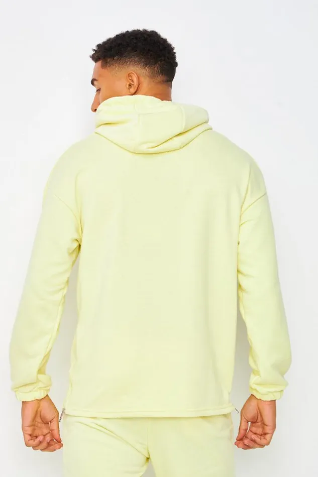 Men HalfZip Hoodie In Yellow Yellow Brentiny Paris Sweatshirts and Pullovers