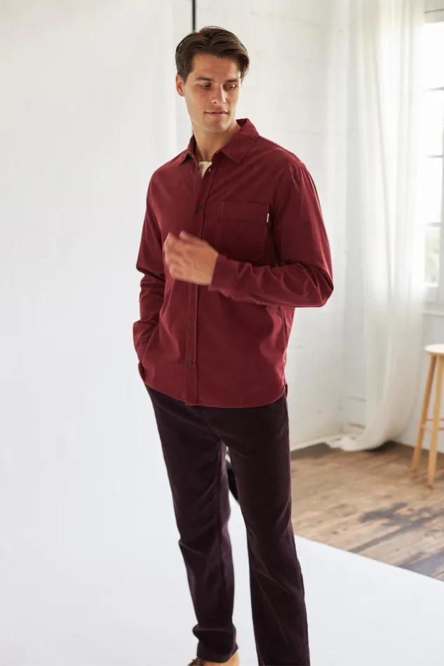 Men Holdoya 8211 Wine TWOTHIRDS Shirts