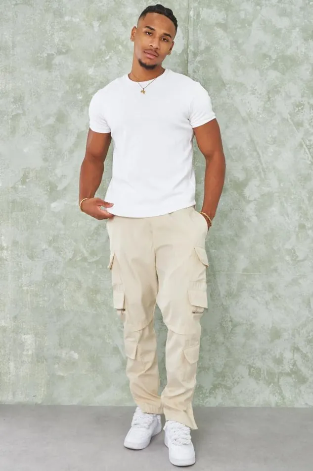 Men Joggerpant Cargo Beige Beige Brentiny Paris Jogger Pants