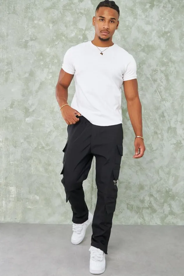 Men Joggerpant Cargo Noir Black Brentiny Paris Pants