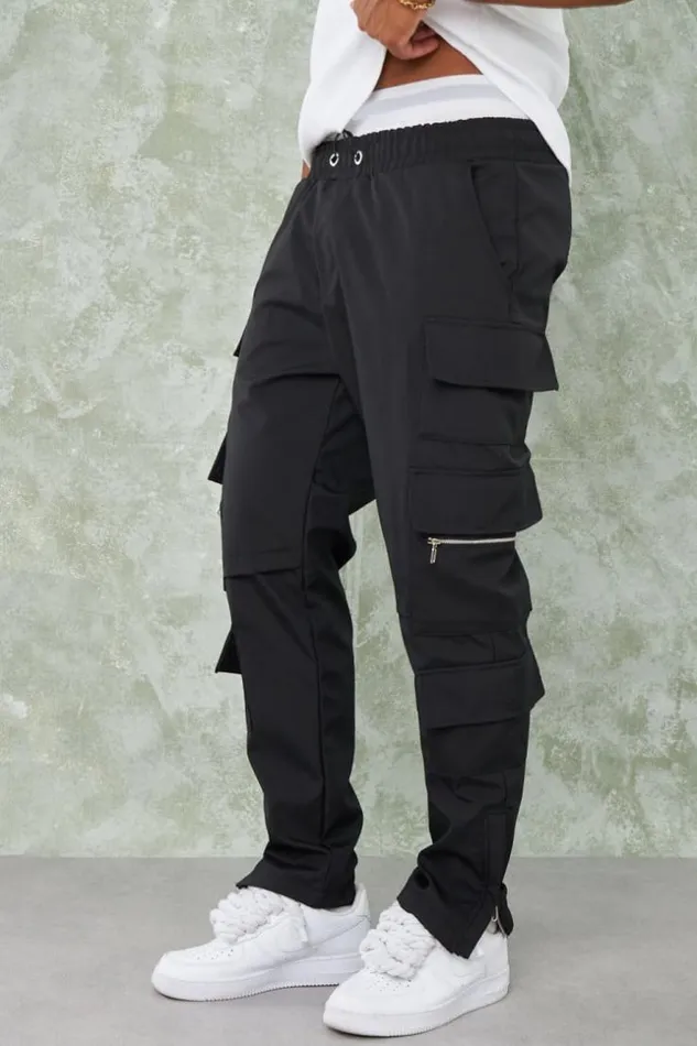 Men Joggerpant Cargo Noir Black Brentiny Paris Pants