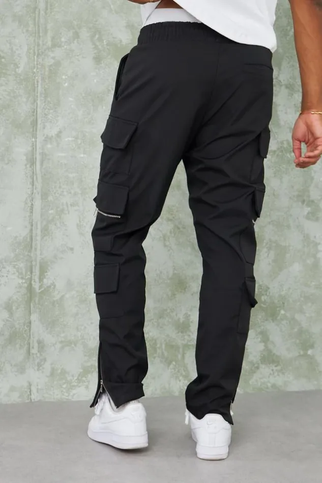 Men Joggerpant Cargo Noir Black Brentiny Paris Pants