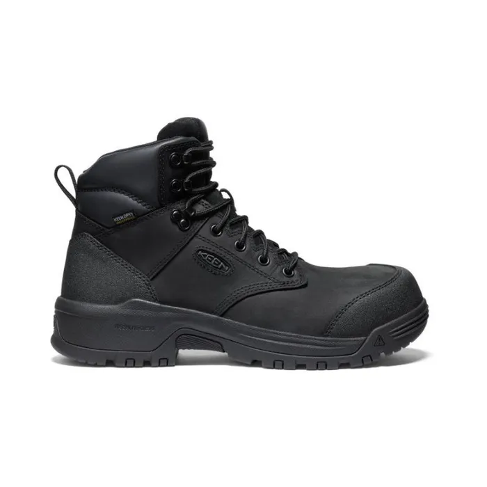 Men KEEN Boots Evanston Boot 6quot Waterproof BlackBlack Leather Work Boot