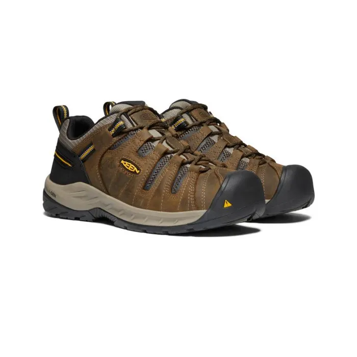 Men KEEN Shoes Flint II Soft Toe Cascade BrownGolden Rod Men KEEN Shoes Flint II Soft Toe Cascade BrownGolden Rod