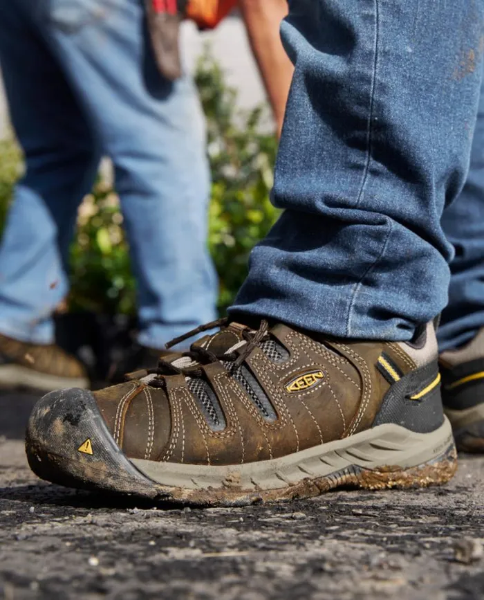 Men KEEN Shoes Flint II Soft Toe Cascade BrownGolden Rod Men KEEN Shoes Flint II Soft Toe Cascade BrownGolden Rod