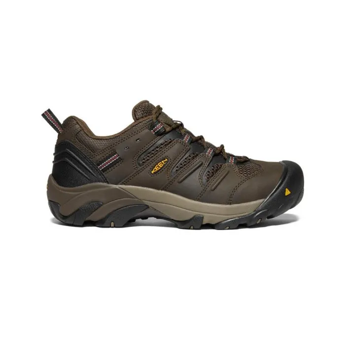 Men KEEN Shoes Lansing Low Steel Toe Cascade BrownFired Brick