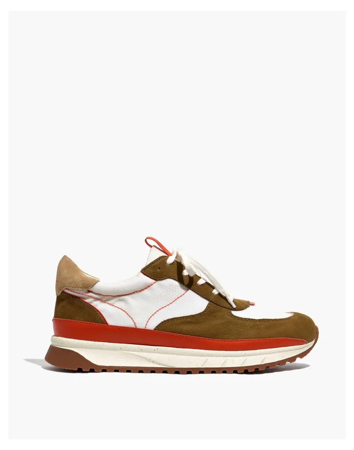 Men Kickoff Trainer Sneakers In Leather And Suede Weathered Olive Multi Madewell Sneakers