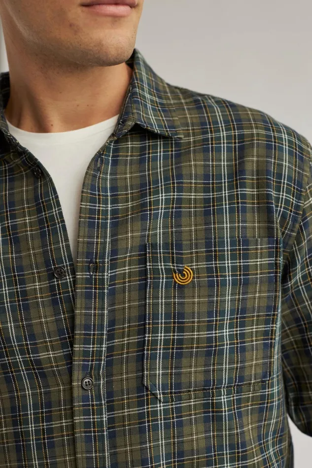 Men Laytown 8211 Green and Navy TWOTHIRDS Shirts