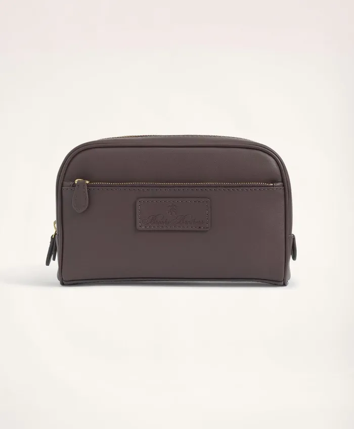 Men Leather Dopp Kit Brown Brooks Brothers Bags and Leather Goods