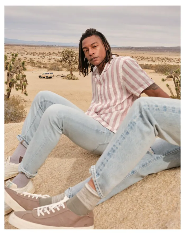 Men Linen Easy Short Sleeve Shirt In Print Vintage Petal Madewell Shirts Men Linen Easy Short Sleeve Shirt In Print Vintage Petal Madewell Shirts