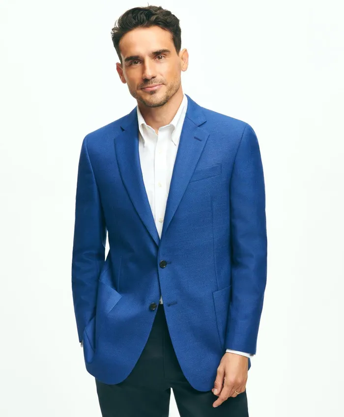 Men Madison TraditionalFit Wool Hopsack Sport Coat Blue Brooks Brothers Sport Coats and Blazers Men Madison TraditionalFit Wool Hopsack Sport Coat Blue Brooks Brothers Sport Coats and Blazers