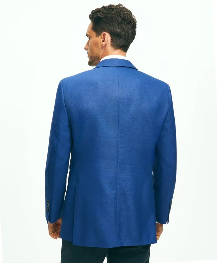 Men Madison TraditionalFit Wool Hopsack Sport Coat Blue Brooks Brothers Sport Coats and Blazers