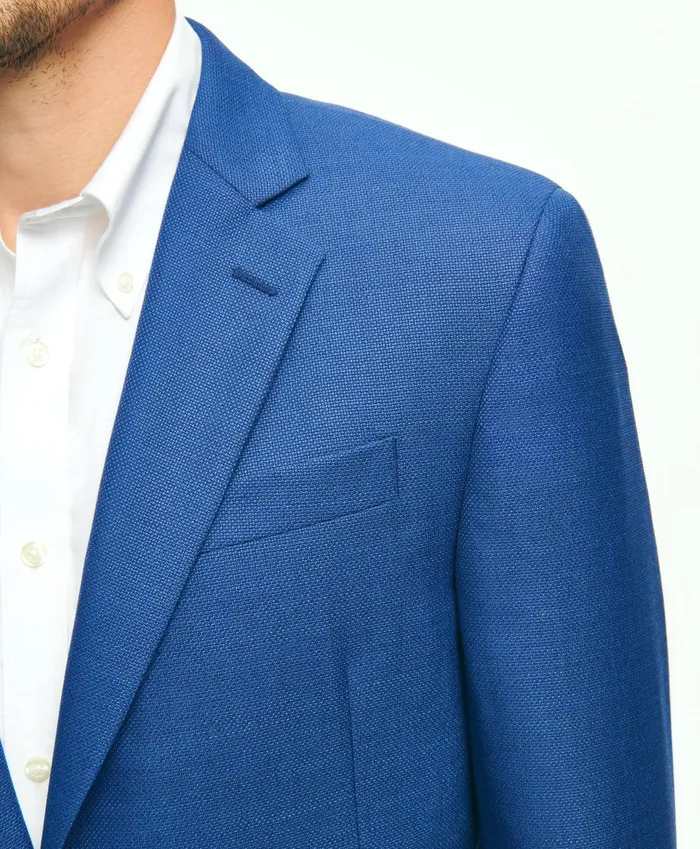Men Madison TraditionalFit Wool Hopsack Sport Coat Blue Brooks Brothers Sport Coats and Blazers