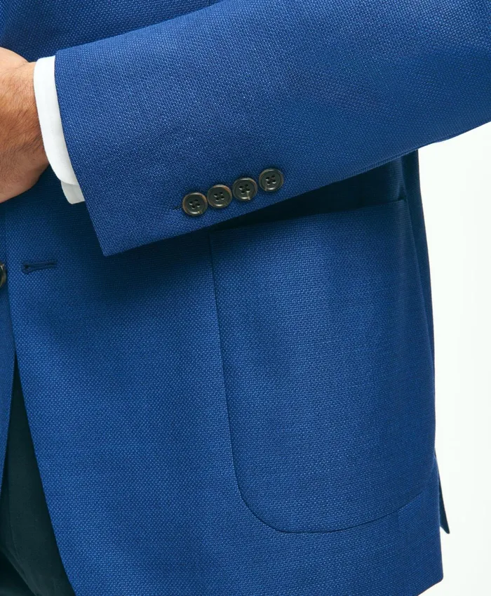 Men Madison TraditionalFit Wool Hopsack Sport Coat Blue Brooks Brothers Sport Coats and Blazers