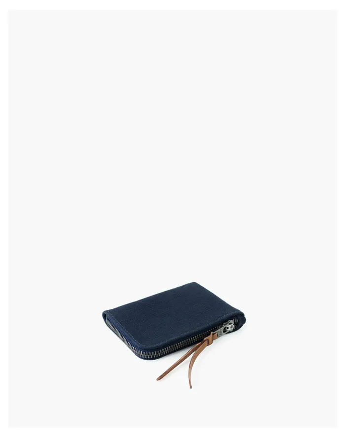 Men MAKR Canvas Zip Slim Wallet Navy Madewell Wallets and Accessories