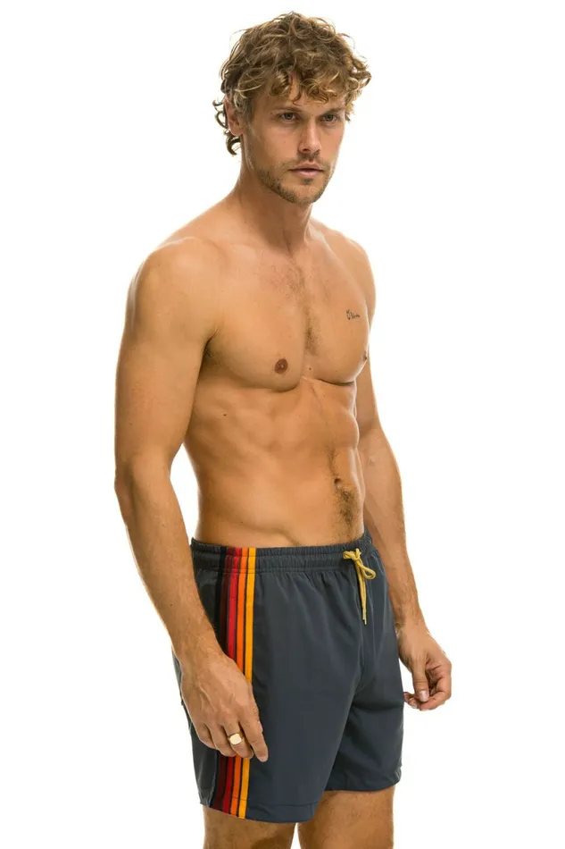 Men MEN039S 5 STRIPE FLEX SHORTS 8211 TITANIUM Aviator Nation Shorts