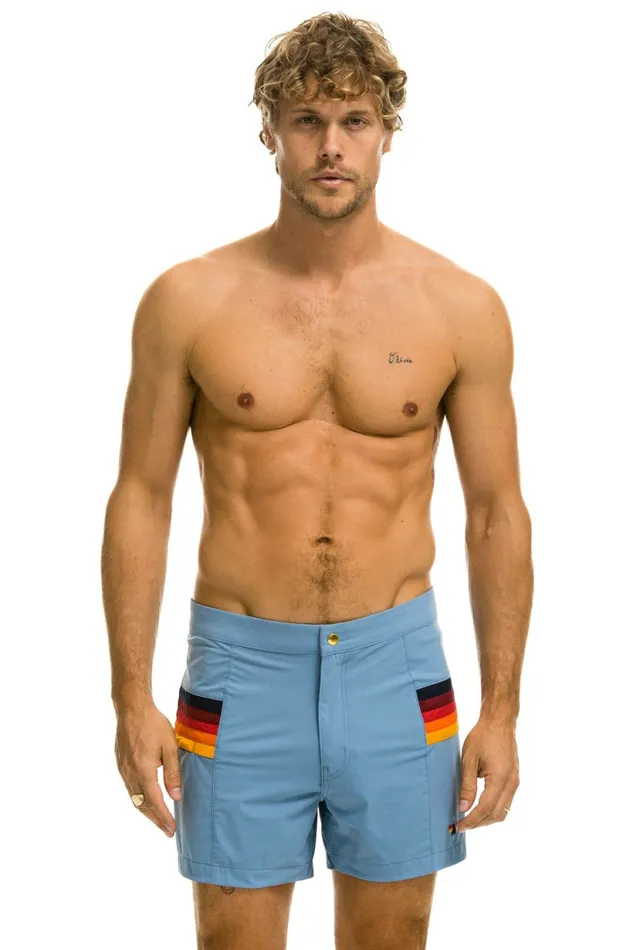 Men MEN039S HORIZONTAL 5 STRIPE FLEX SHORTS 8211 ISLANDA Aviator Nation Shorts