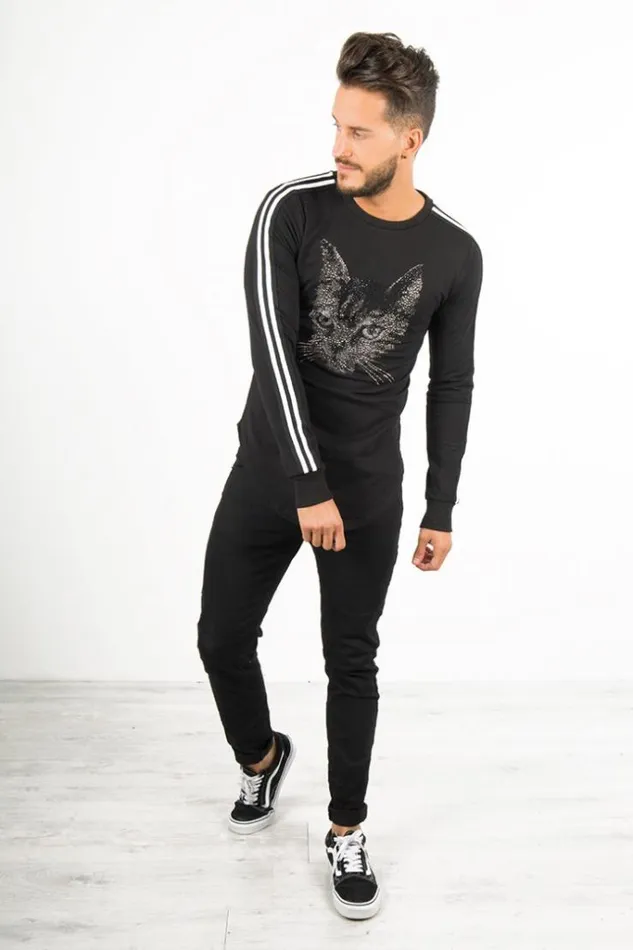 Men Men039s Sweatshirt John H Black Brentiny Paris Sweatshirts and Pullovers