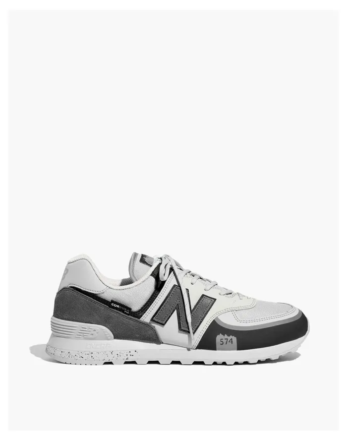 Men New Balance Suede 574 All Terrain Sneakers In Green And Grey Rain Cloud Madewell Sneakers