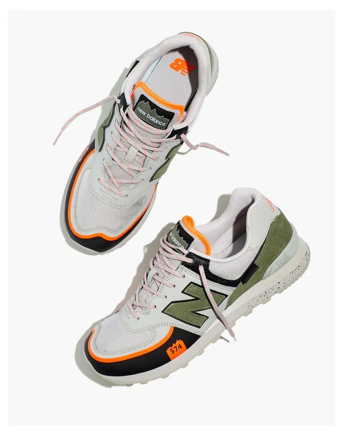Men New Balance Suede 574 All Terrain Sneakers In Green And Grey Rain Cloud Madewell Sneakers Men New Balance Suede 574 All Terrain Sneakers In Green And Grey Rain Cloud Madewell Sneakers