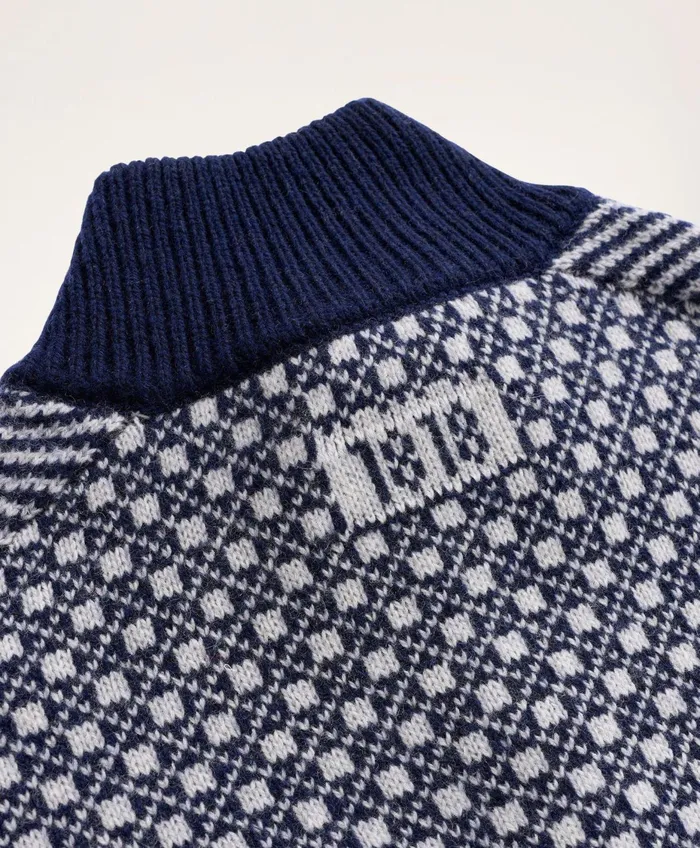 Men Nordic HalfZip Navymulti Brooks Brothers Sweaters
