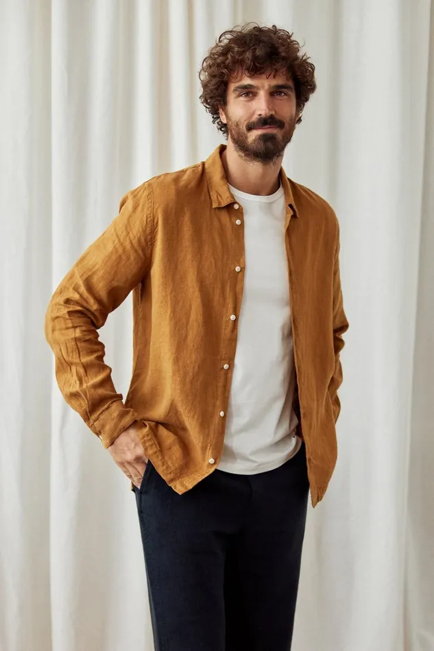 Men Northbrook 8211 Golden Brown TWOTHIRDS Shirts