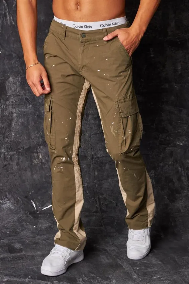 Men Pantalon Cargo Tach Kaki Khaki Brentiny Paris Pants