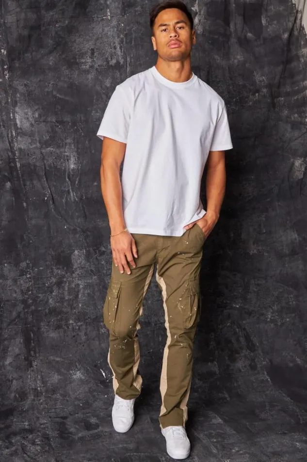 Men Pantalon Cargo Tach Kaki Khaki Brentiny Paris Pants