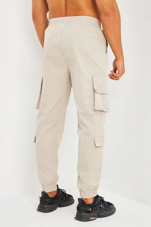 Men Pantalon De Jogging Beige Fonc Double Poches Cargo Beige Brentiny Paris Pants Men Pantalon De Jogging Beige Fonc Double Poches Cargo Beige Brentiny Paris Pants