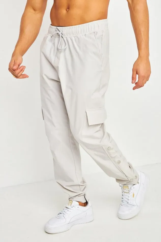 Men Pantalon De Jogging Cargo Gris Clair Grey Brentiny Paris Pants