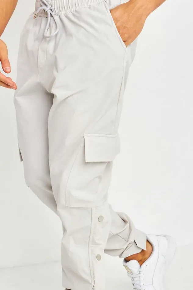 Men Pantalon De Jogging Cargo Gris Clair Grey Brentiny Paris Pants